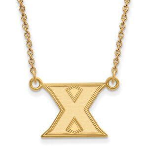 10k Yellow Gold Xavier U Small Initial X Pendant Necklace